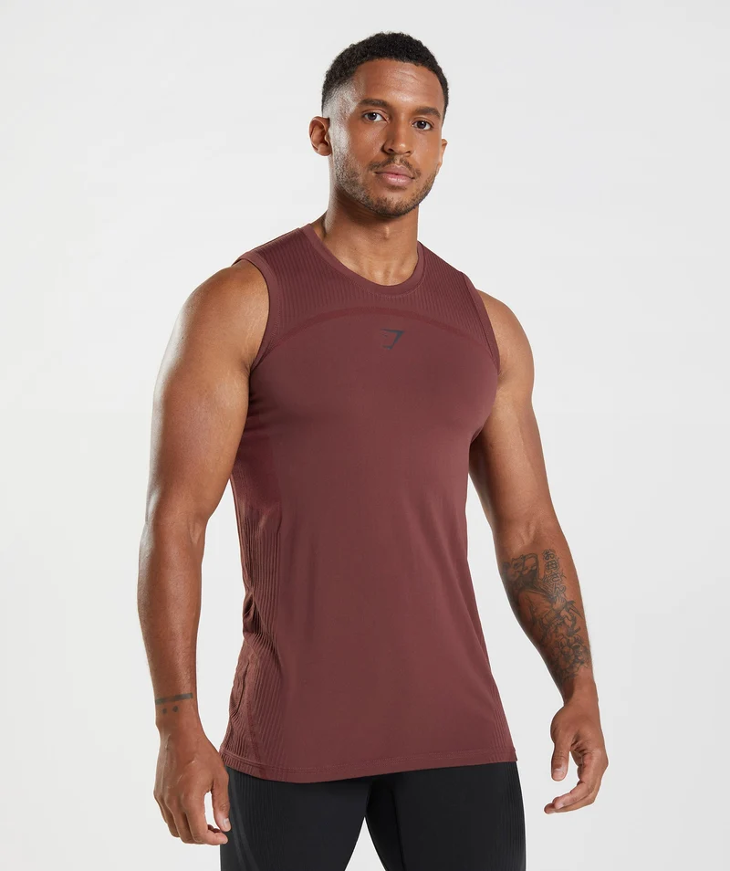 Gymshark 315 Seamless Tank - Cherry Brown