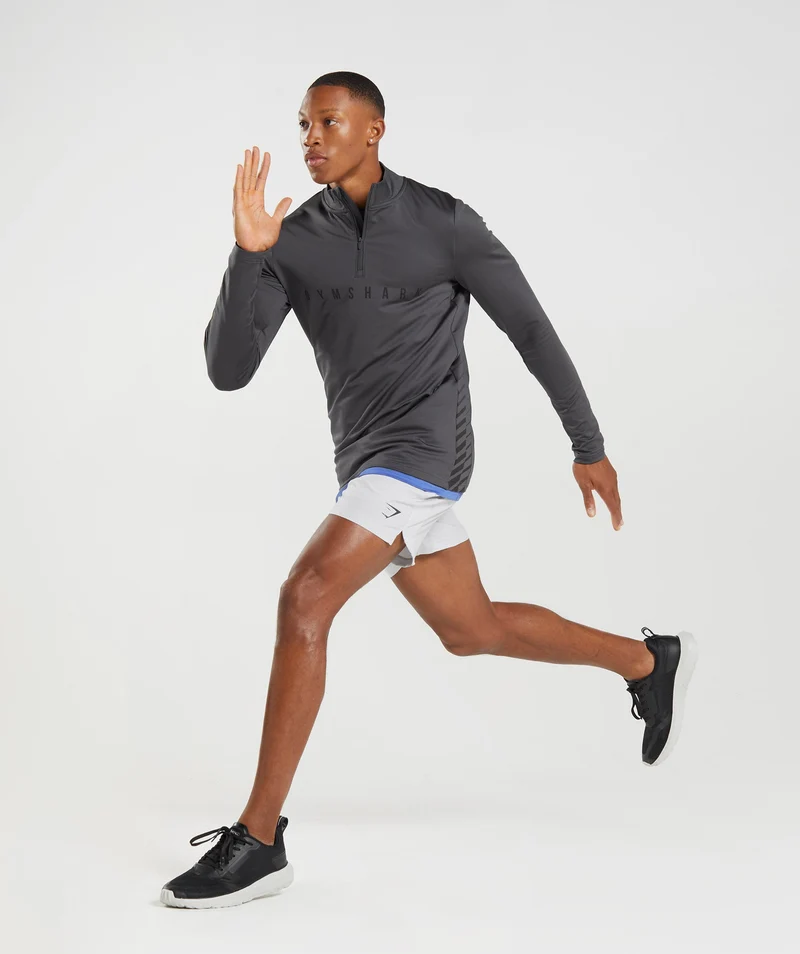 Gymshark Sport Stripe 1/4 Zip - Onyx Grey