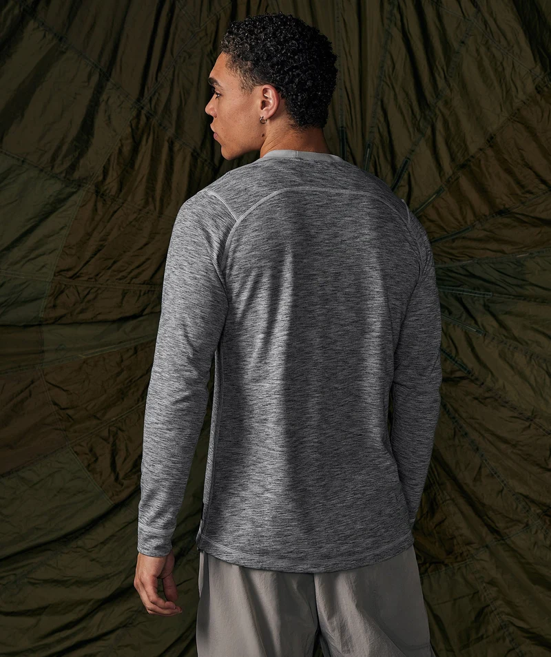 Gymshark Retake Long Sleeve T-Shirt - Light Grey/Graphite Grey Marl