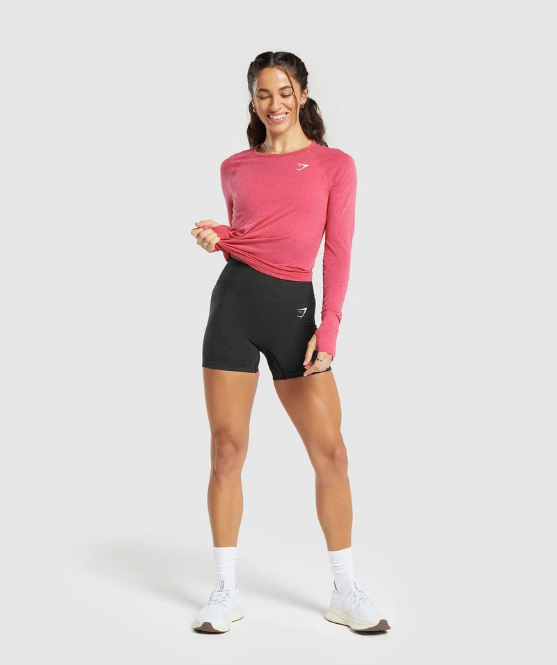 Gymshark Vital Light Long Sleeve Top - Bright Fuchsia Marl