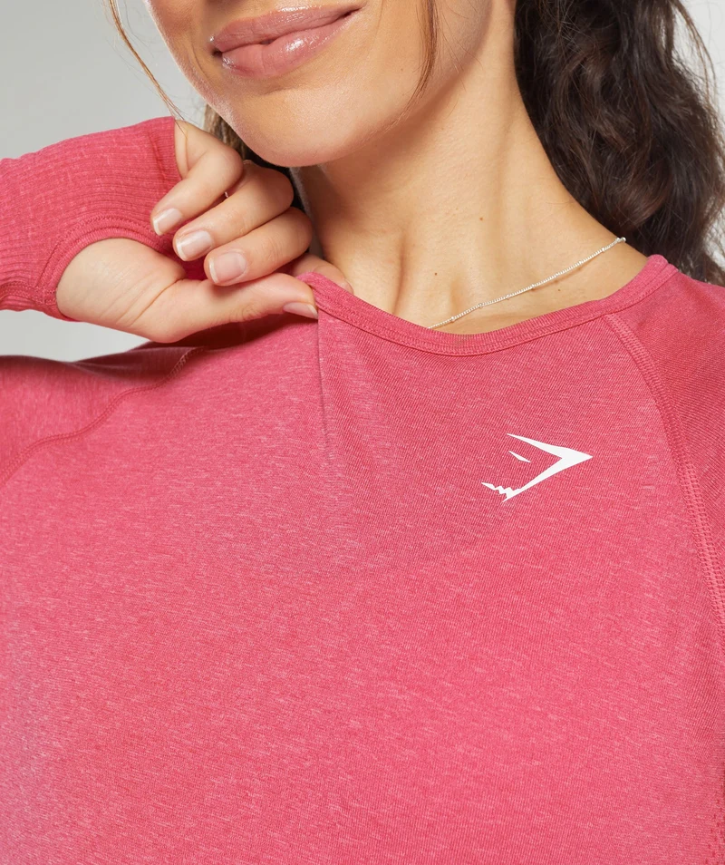 Gymshark Vital Light Long Sleeve Top - Bright Fuchsia Marl