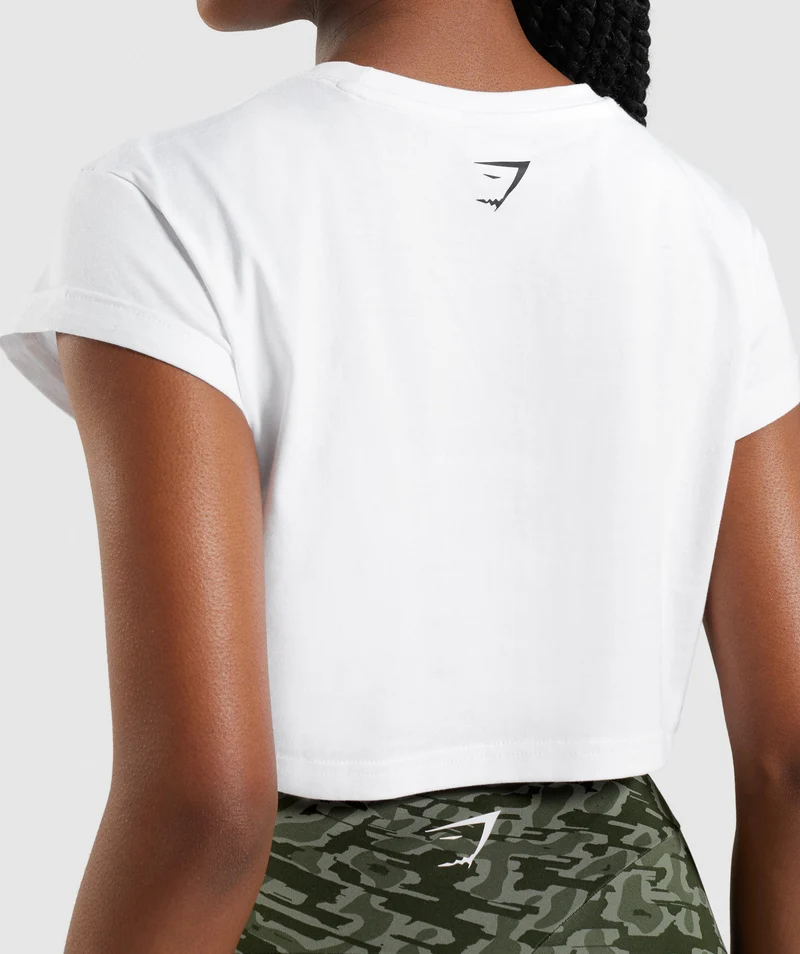 Gymshark Apollo Crop Top - White