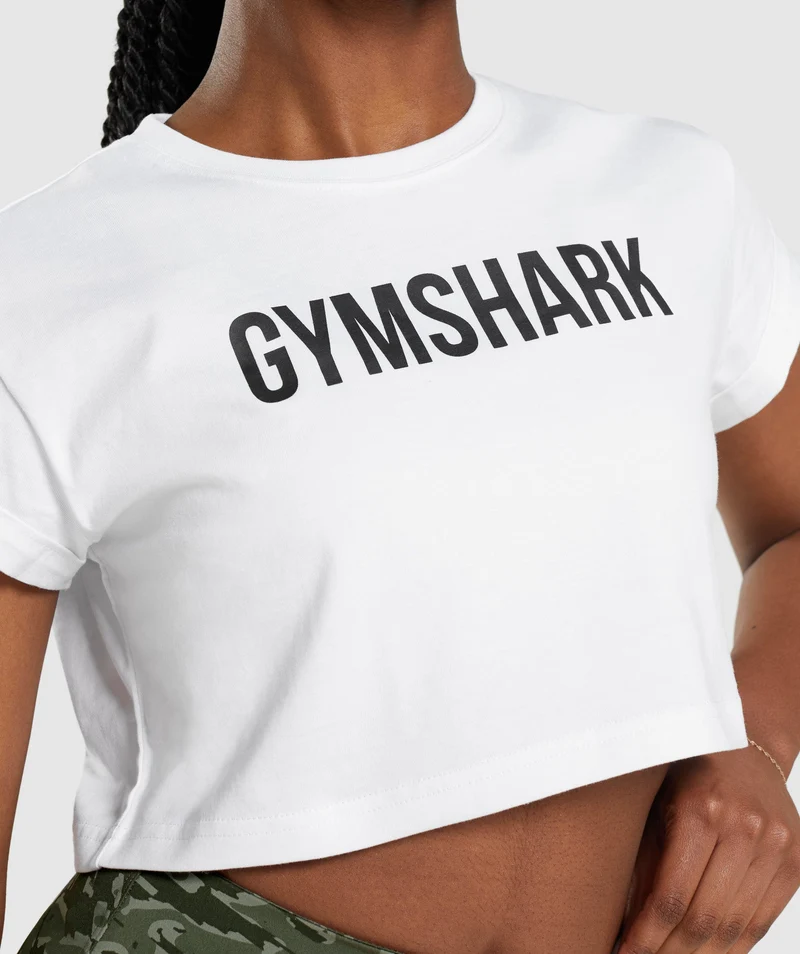 Gymshark Apollo Crop Top - White
