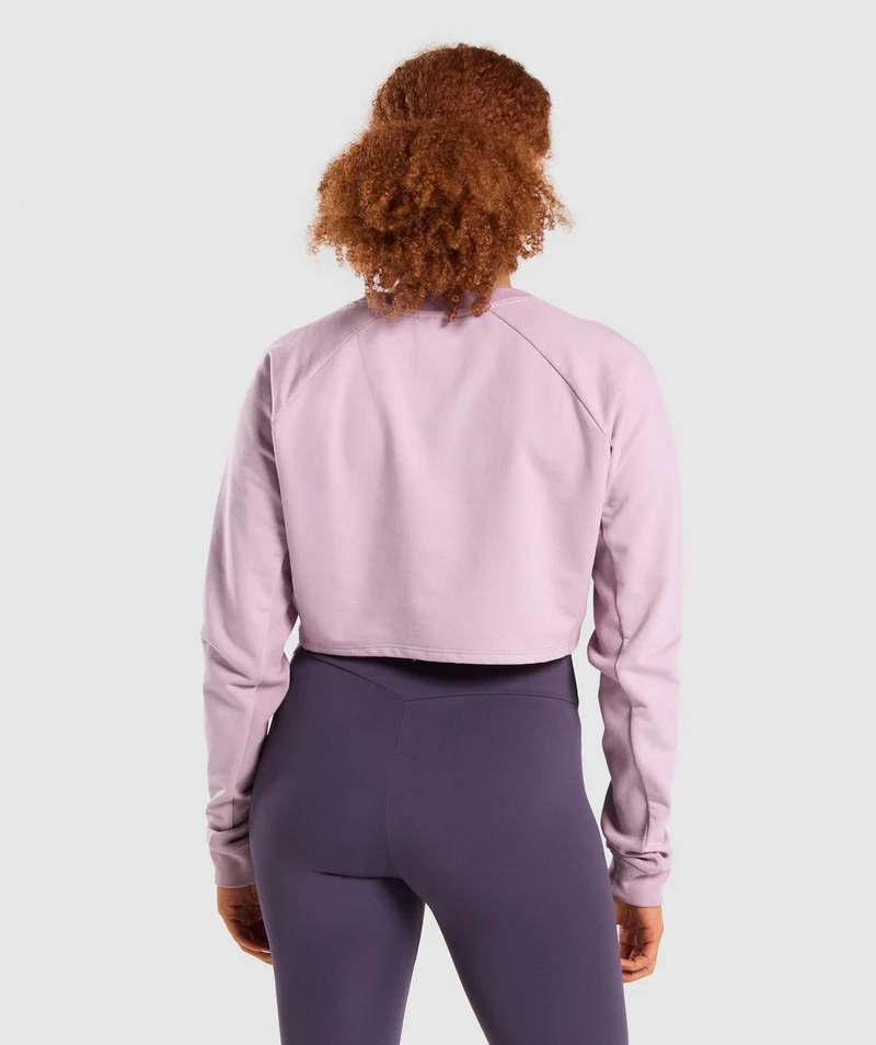 Gymshark Training Cropped Sweater - Light Purple