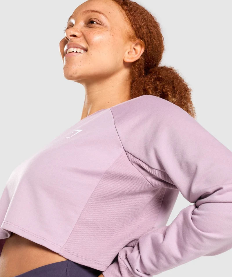 Gymshark Training Cropped Sweater - Light Purple