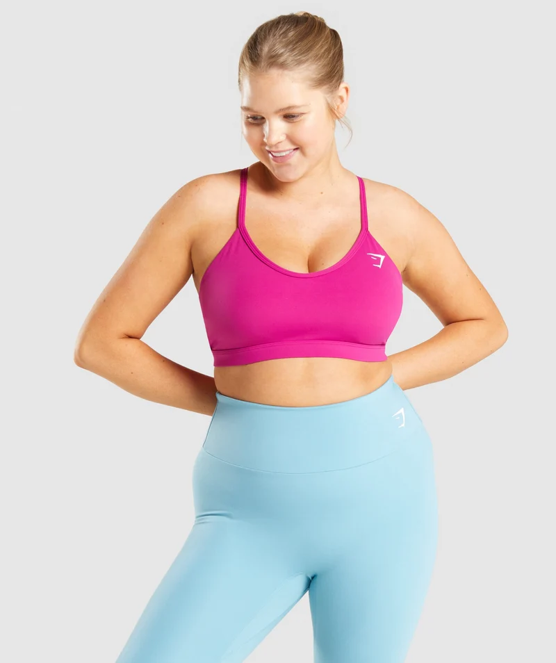 Gymshark V Neck Sports Bra - Pink