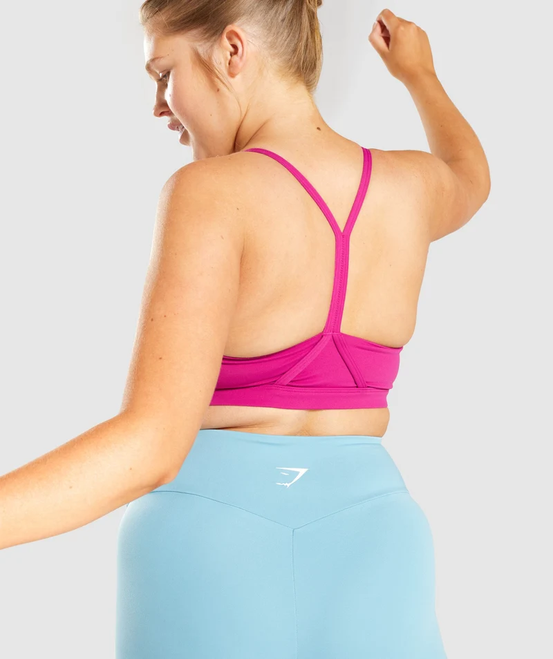 Gymshark V Neck Sports Bra - Pink