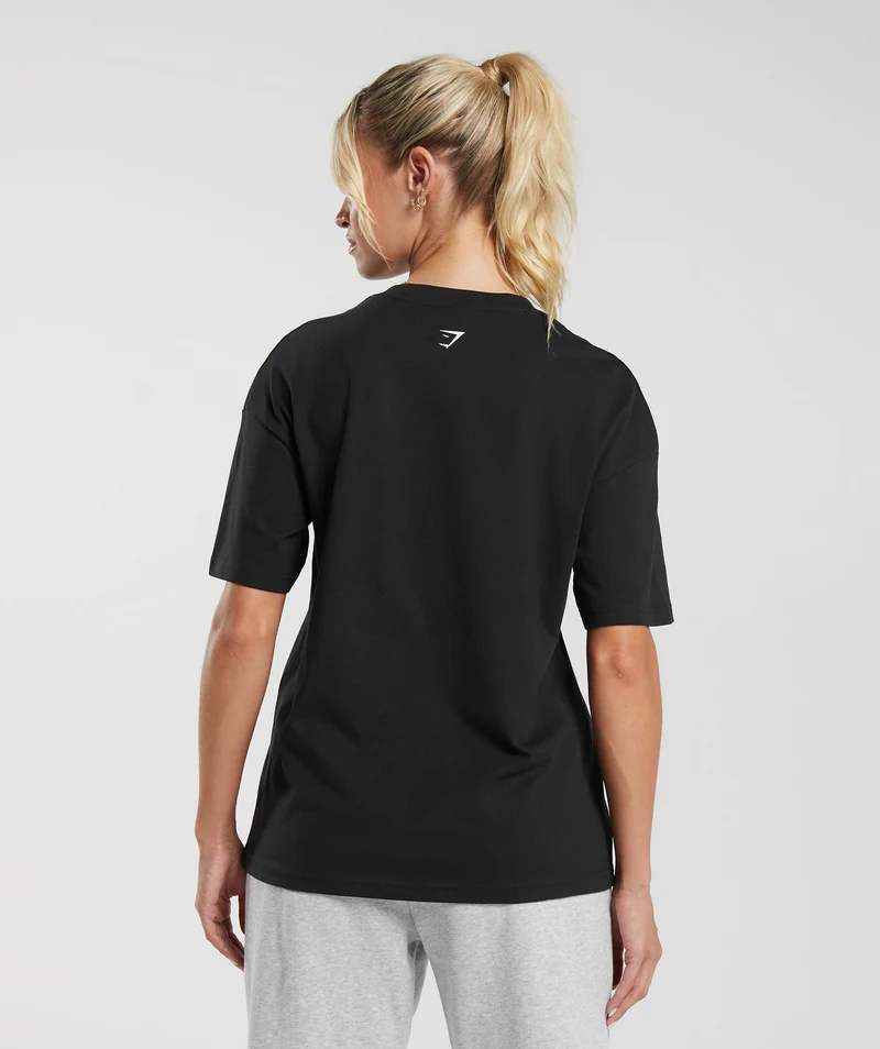 Gymshark Shark Attack Oversized T-Shirt - Black