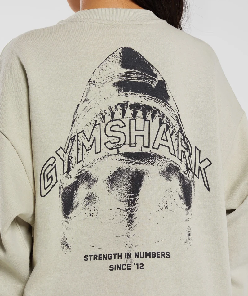 Gymshark Shark Attack Oversized Sweatshirt - Brown