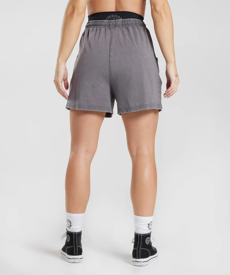 Gymshark Legacy Loose Shorts - Titanium Grey/Acid Wash