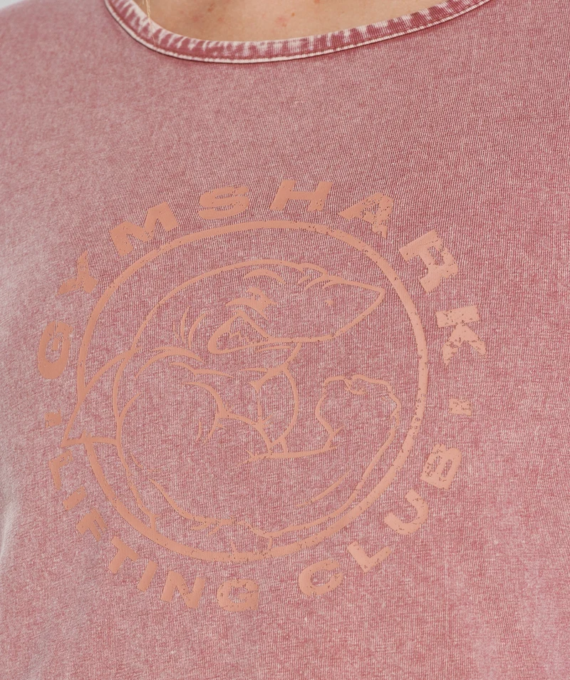 Gymshark Legacy Crop Top - Terracotta Pink/Acid Wash
