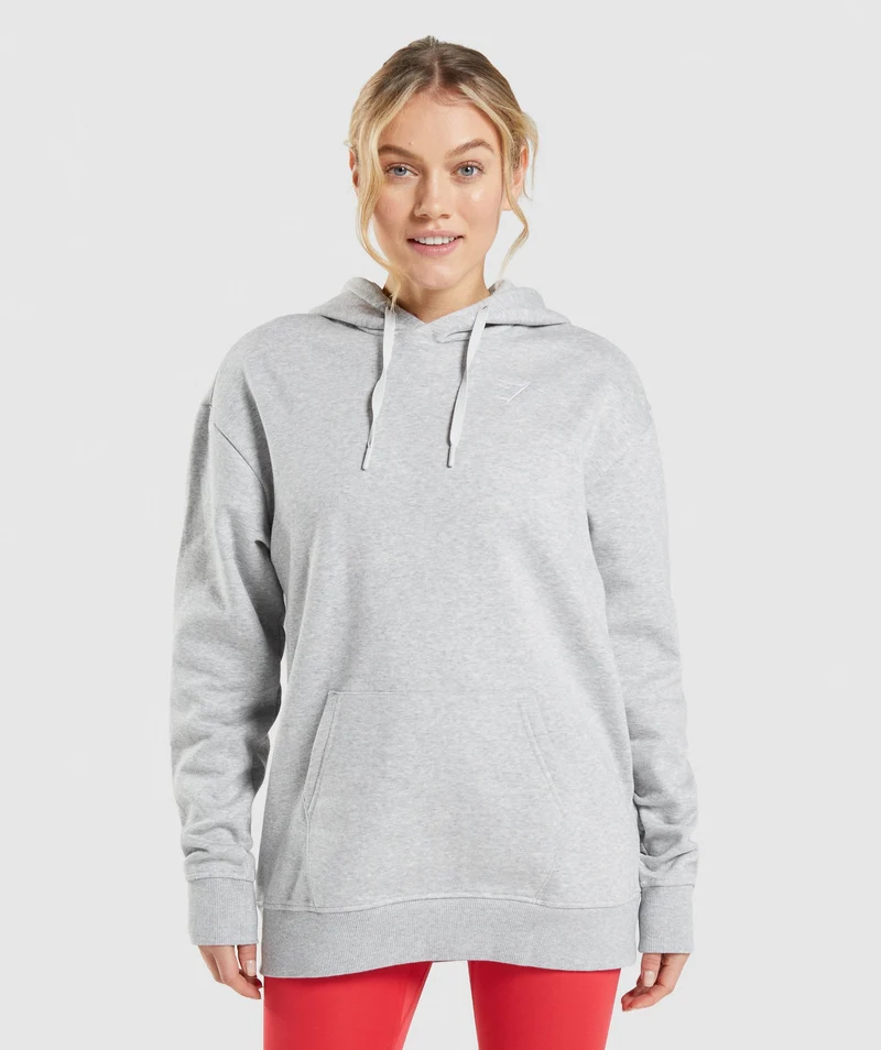 Gymshark Training Oversized Hoodie - Light Grey Marl