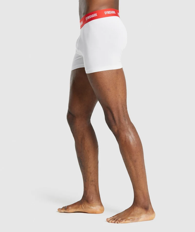 Gymshark Boxers 2pk - White/Red