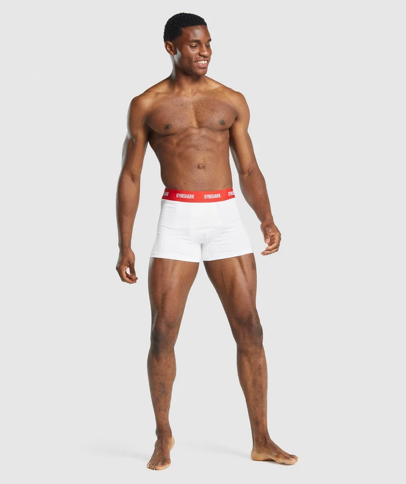 Gymshark Boxers 2pk - White/Red