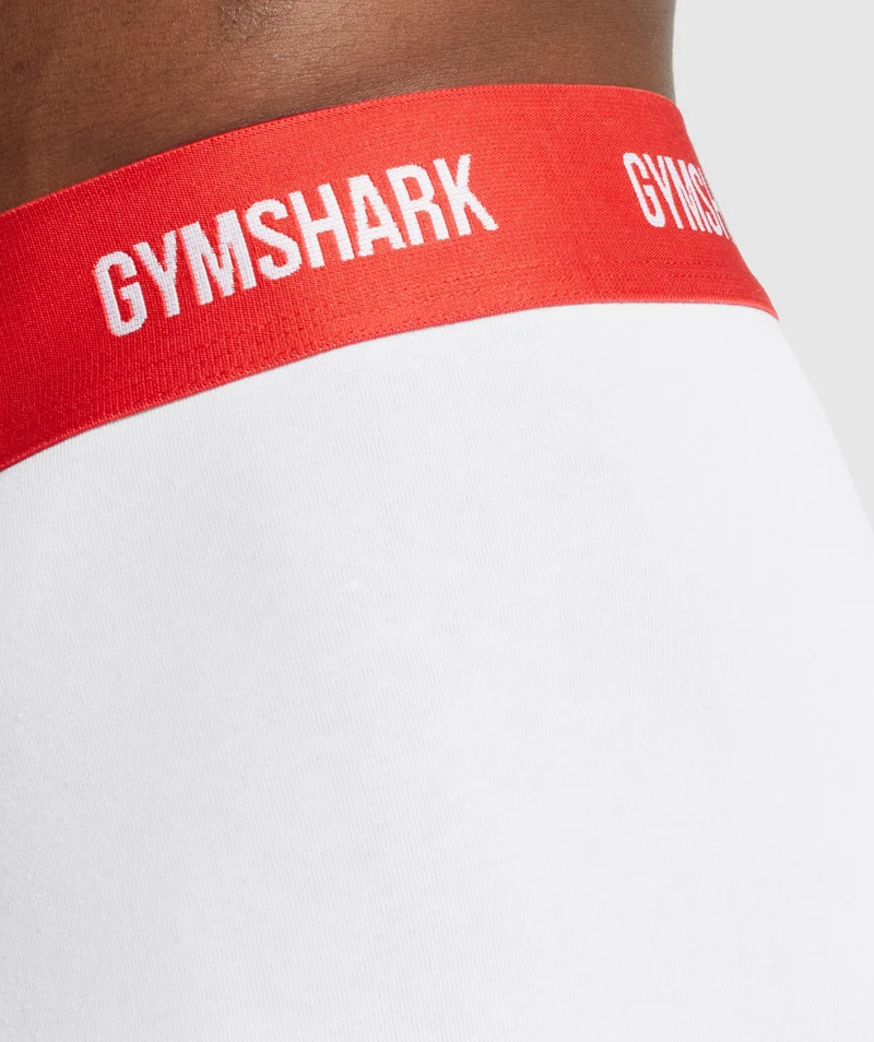 Gymshark Boxers 2pk - White/Red