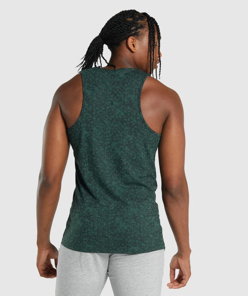 Gymshark Critical Tank - Dark Green Print