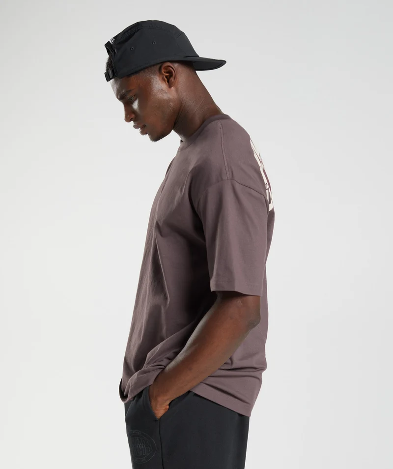 Gymshark GS10 Year Oversized T-Shirt - Chocolate Brown