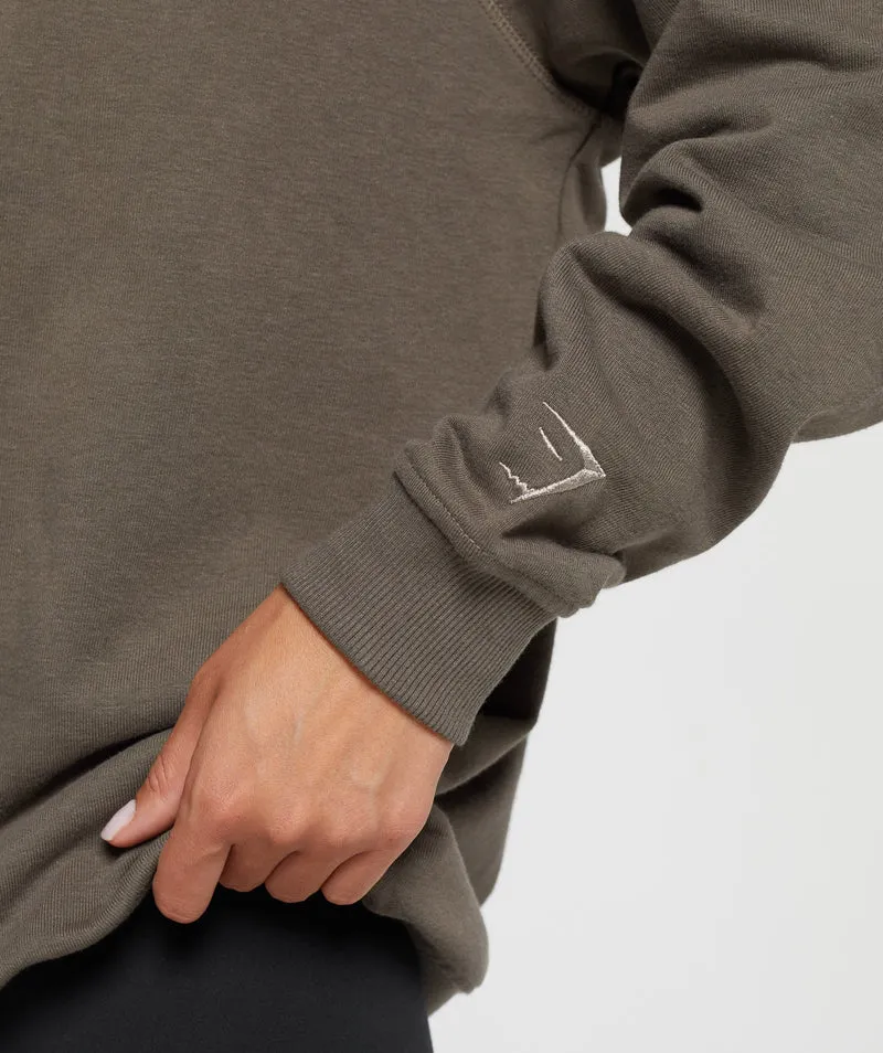 Gymshark Block Oversized Hoodie - Camo Brown