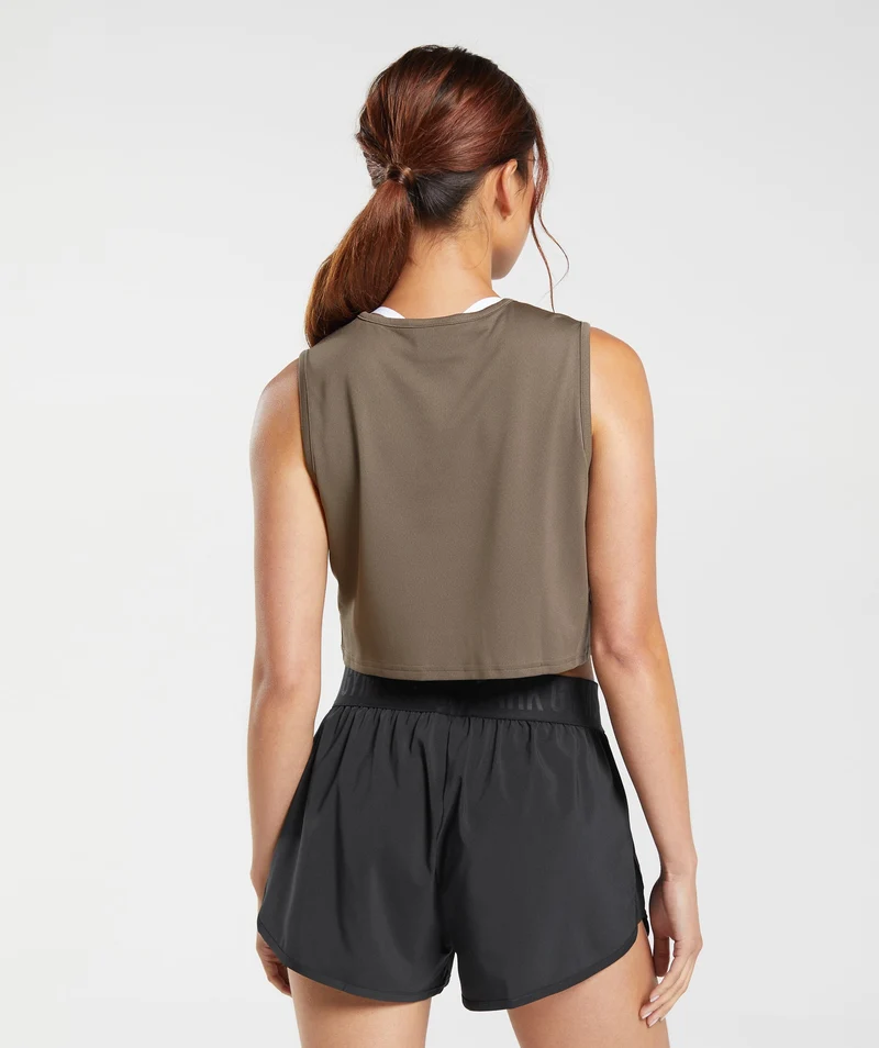 Gymshark Training Crop Tank - Camo Brown