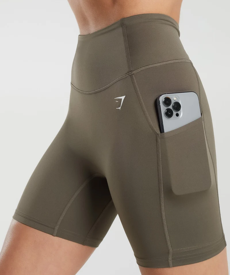 Gymshark Pocket Shorts - Camo Brown