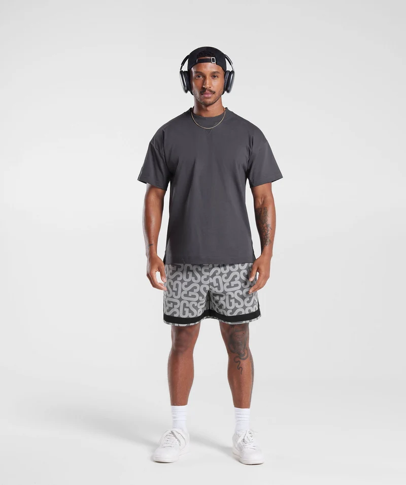 Gymshark Monogram Mesh Shorts - Smokey Grey