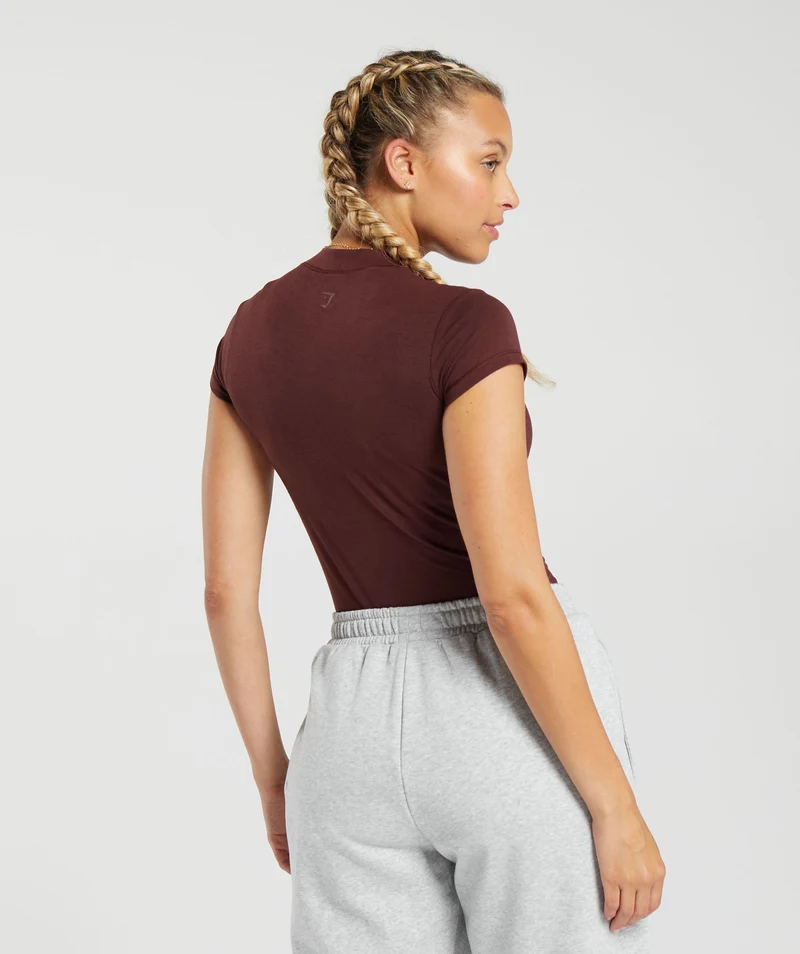 Gymshark Jersey Body Fit T-Shirt - Rich Maroon
