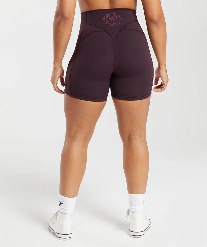 Gymshark Legacy Tight Shorts - Plum Brown