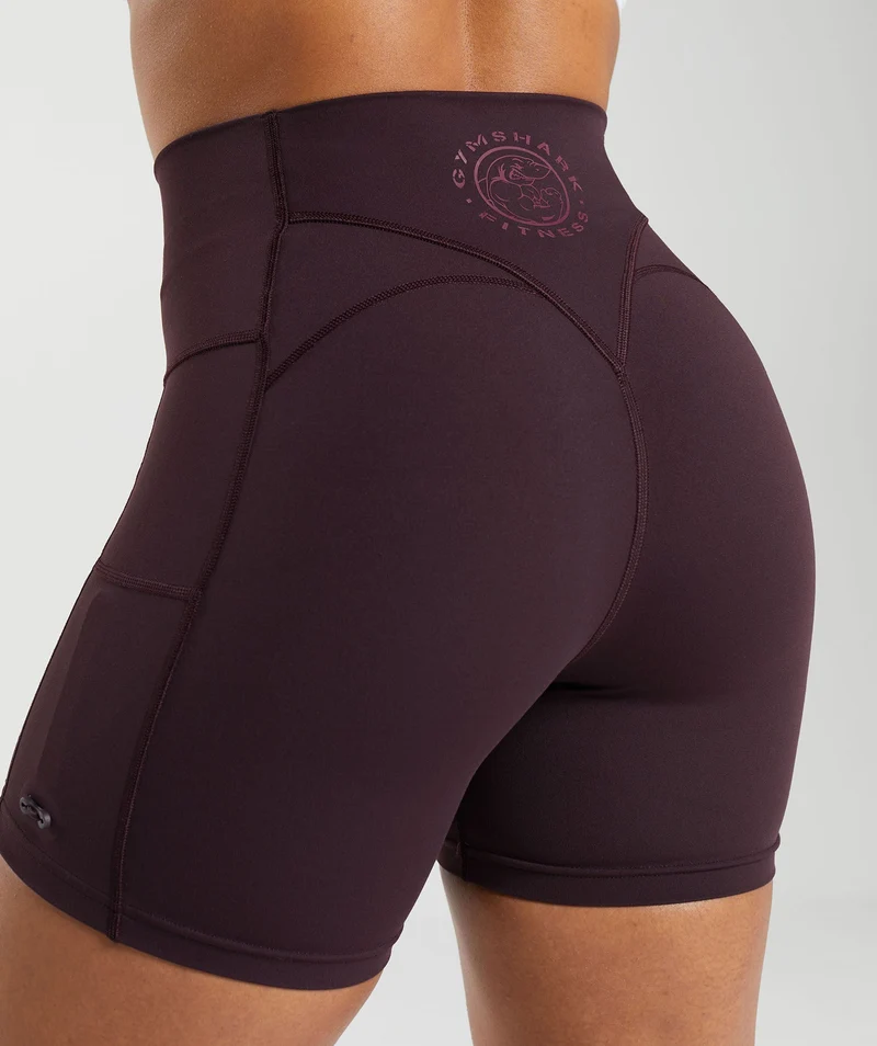 Gymshark Legacy Tight Shorts - Plum Brown
