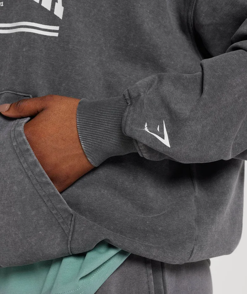 Gymshark Collegiate Oversized Hoodie - Silhouette Grey