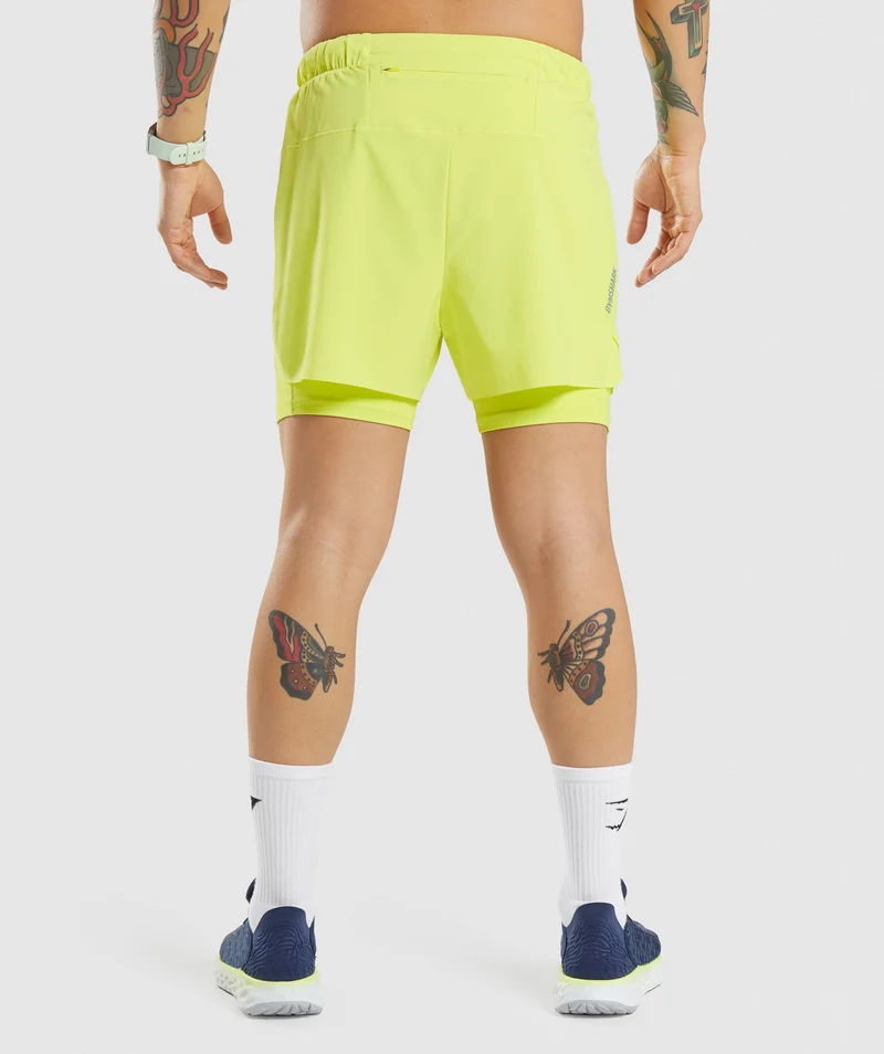 Gymshark Speed 5" 2 in 1 Shorts - Yellow