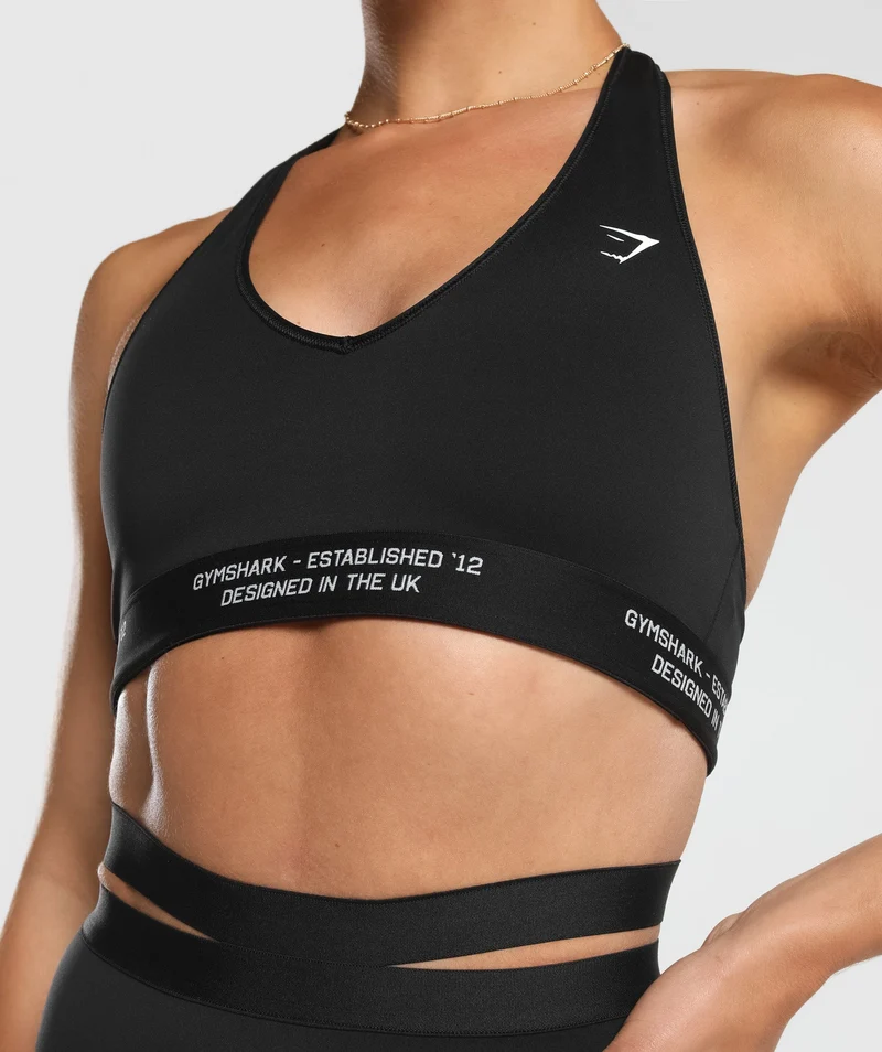 Gymshark Reversible Halterneck Sports Bra - Black