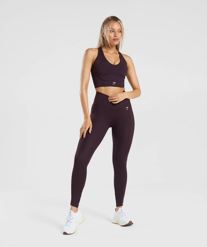 Gymshark Crop Mesh Tank - Plum Brown