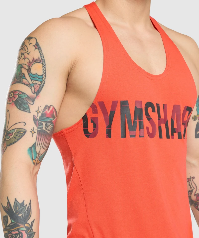 Gymshark Bold Stringer - Orange/Camo