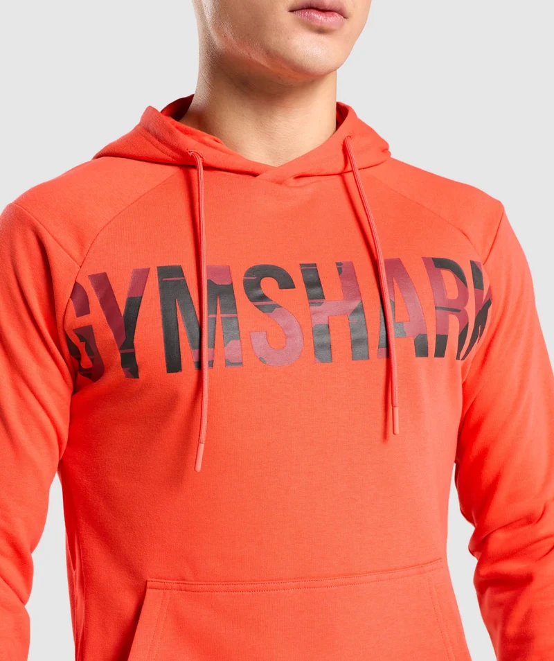Gymshark Bold Hoodie - Orange/Camo