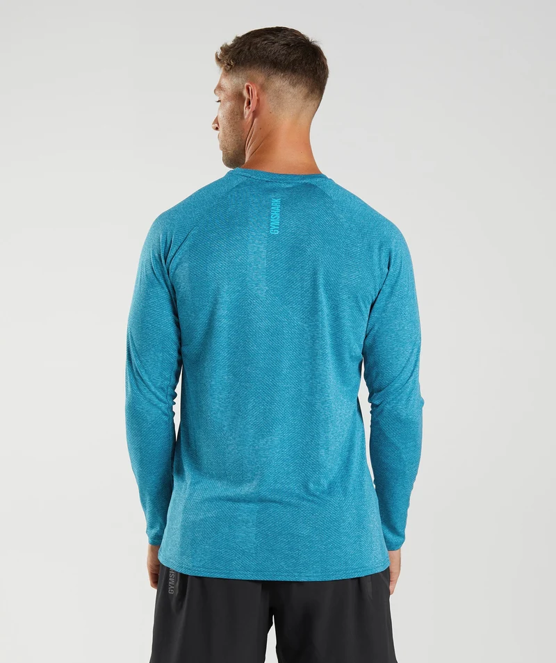 Gymshark Apex Long Sleeve T-Shirt - Atlantic Blue/Shark Blue
