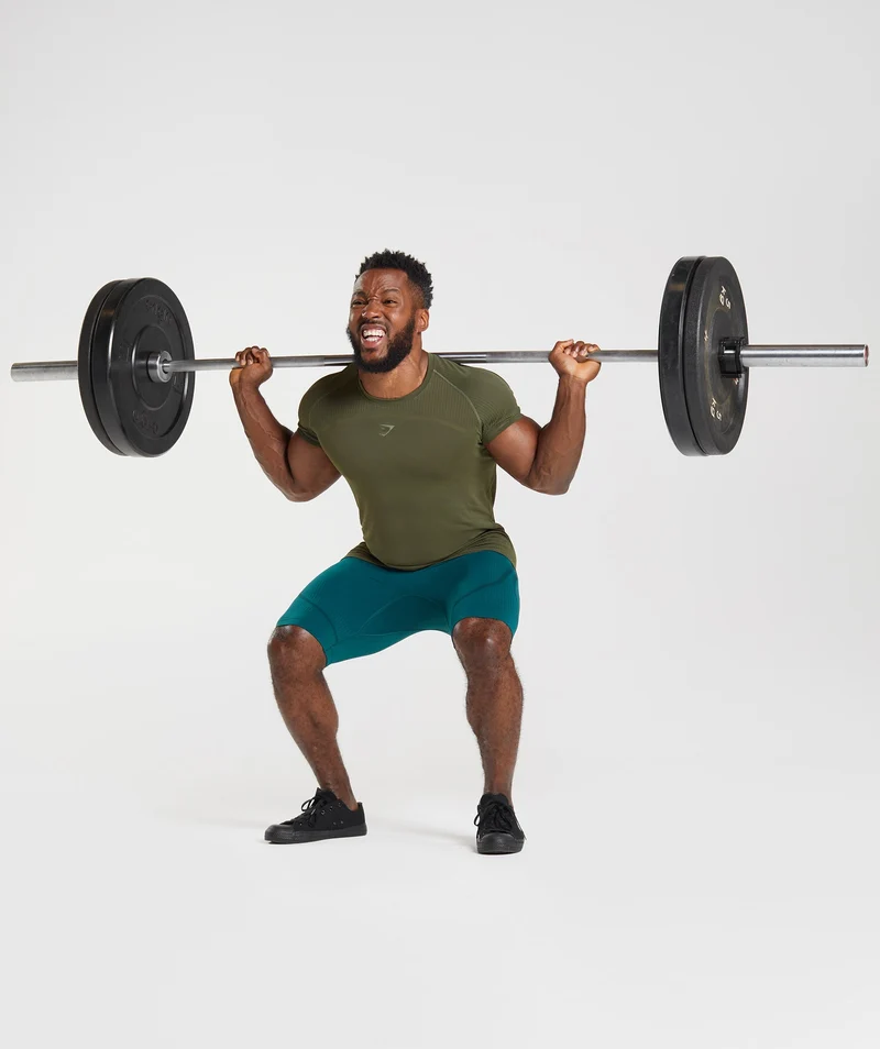 Gymshark 315 Seamless T-Shirt - Core Olive/Marsh Green
