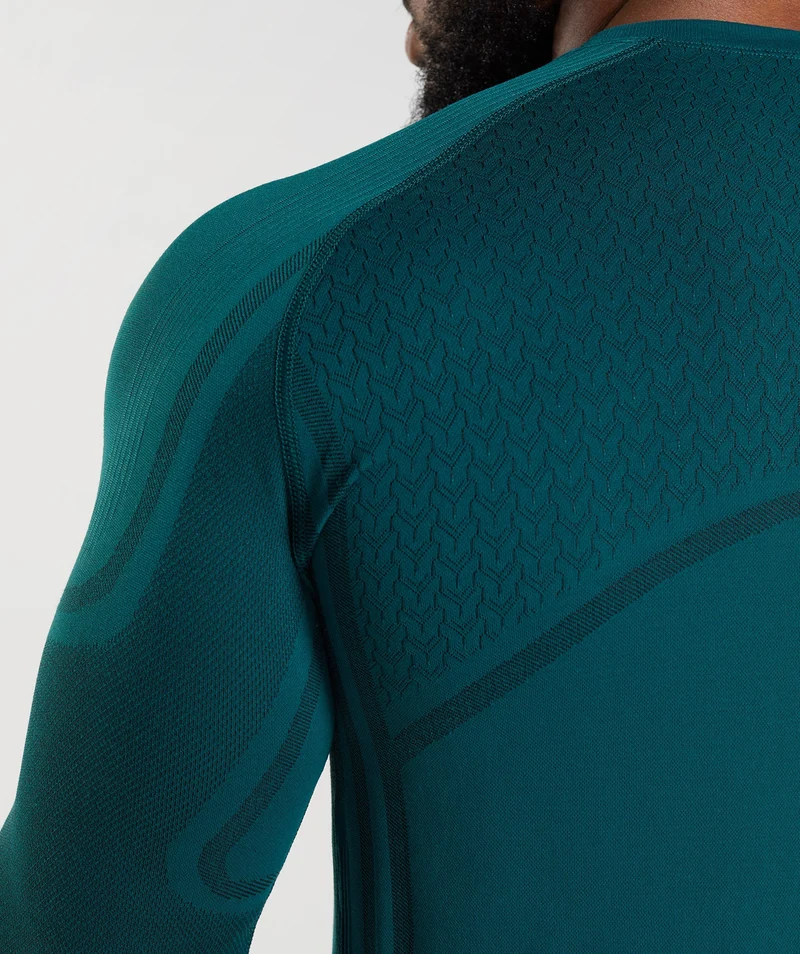Gymshark 315 LS Seamless T-Shirt - Winter Teal/Black