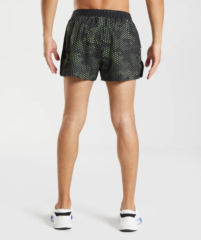 Gymshark Sport Run 3" Short - Fluo Lime Print