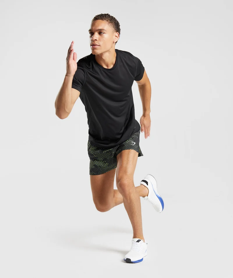 Gymshark Sport Run 3" Short - Fluo Lime Print