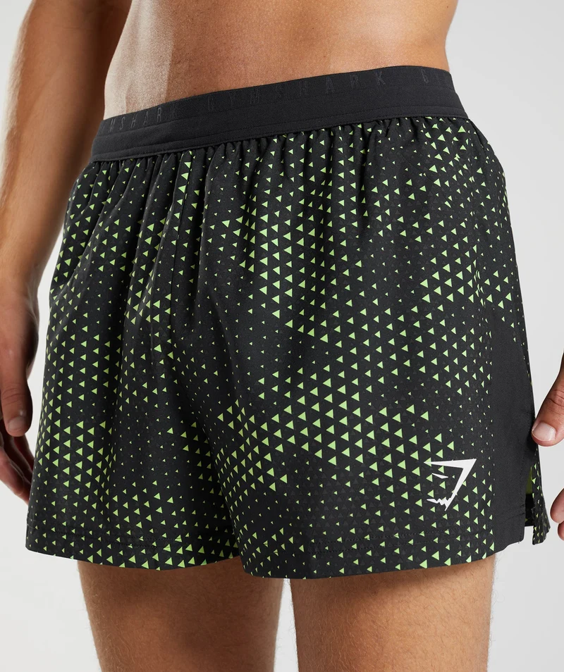 Gymshark Sport Run 3" Short - Fluo Lime Print
