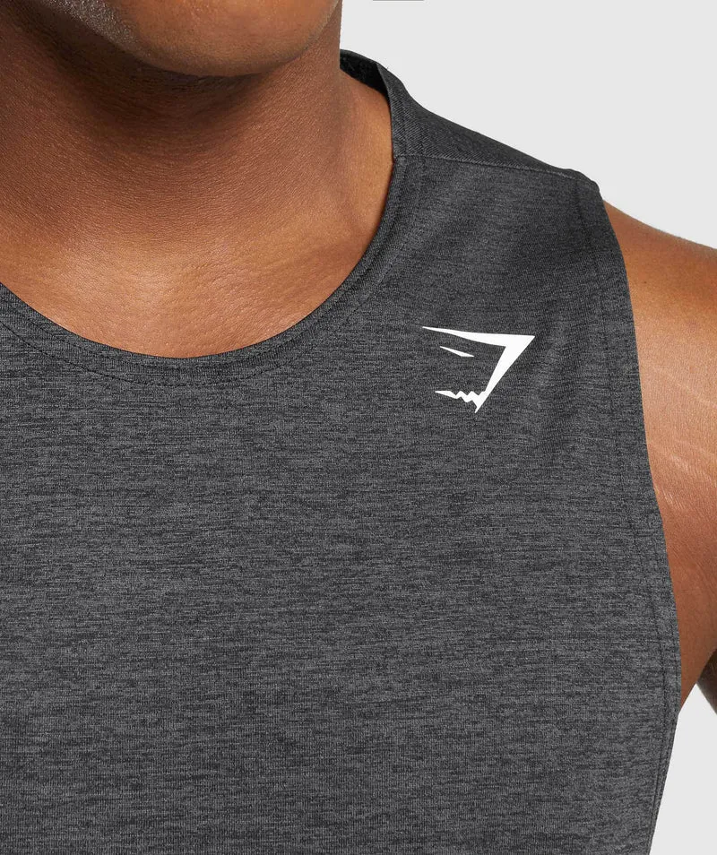 Gymshark Arrival Slim Marl Tank - Black/Onyx Grey Marl