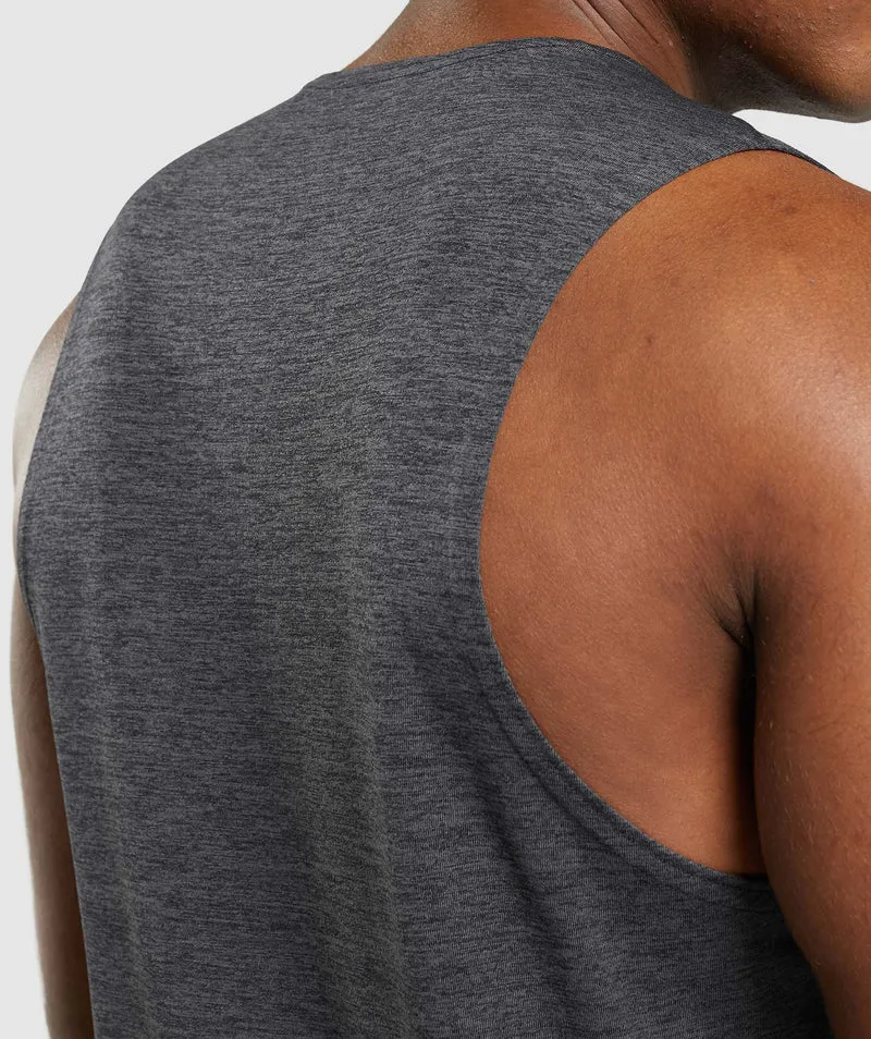 Gymshark Arrival Slim Marl Tank - Black/Onyx Grey Marl