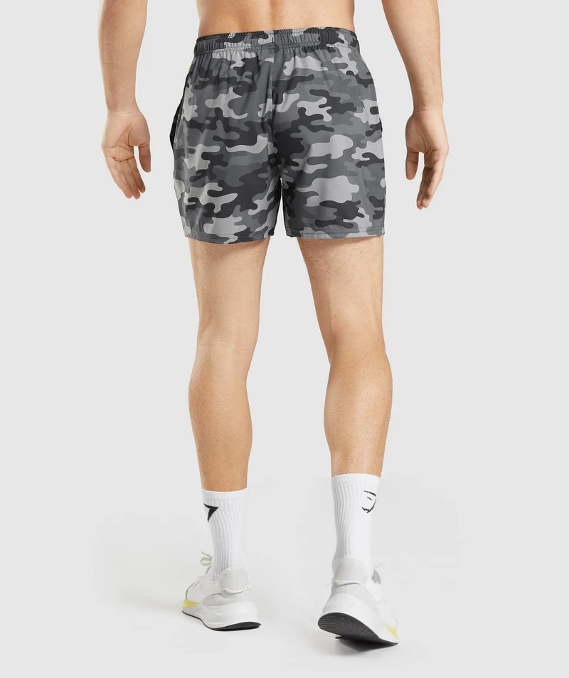 Gymshark Arrival 5" Shorts - Grey Print