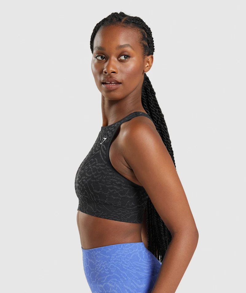 Gymshark Adapt Animal Seamless Sports Bra - Black