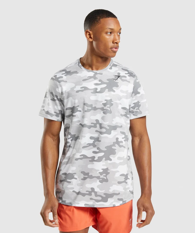 Gymshark Arrival T-Shirt - Light Grey Print