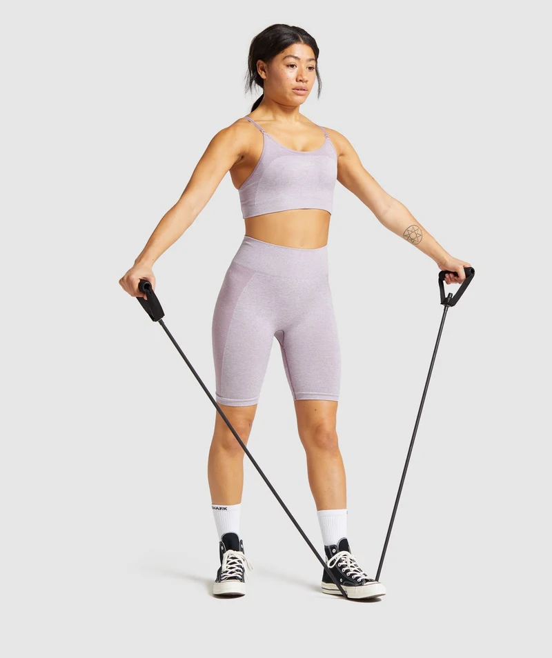 Gymshark Flex Cycling Shorts - Purple Marl/Grey