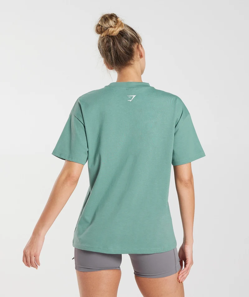 Gymshark Lifting Graphic Oversized T-Shirt - Ink Teal