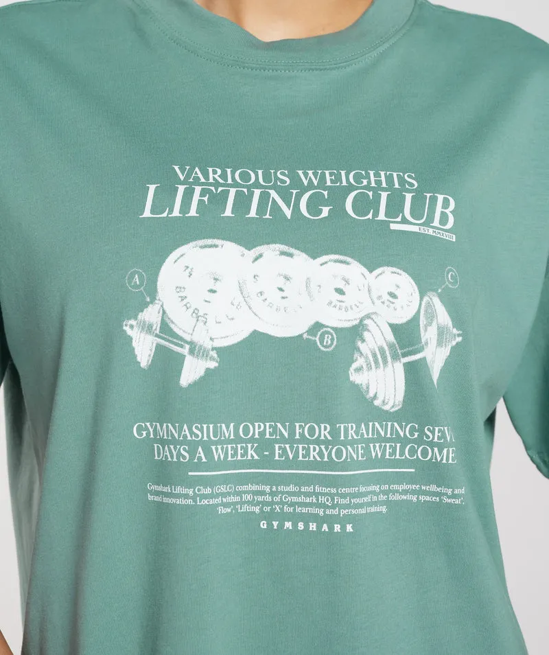 Gymshark Lifting Graphic Oversized T-Shirt - Ink Teal