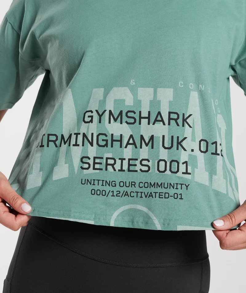 Gymshark Collegiate Midi Top - Ink Teal
