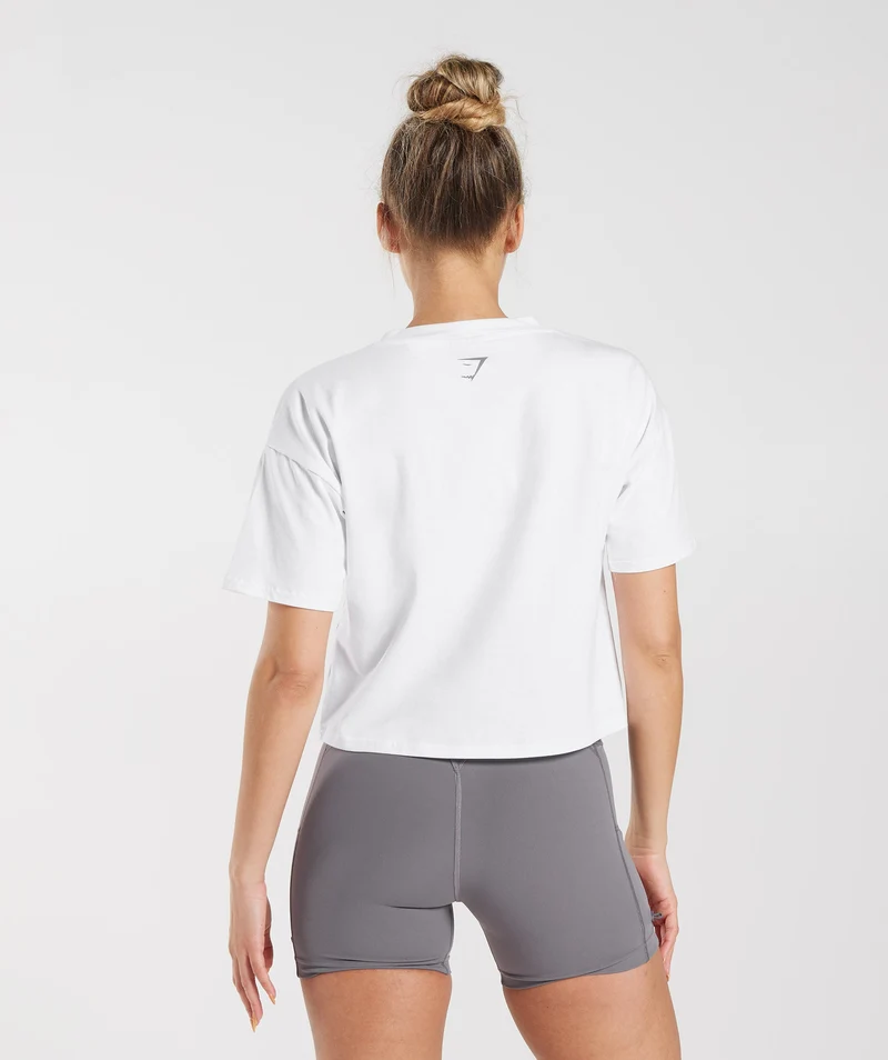 Gymshark Collegiate Midi Top - White